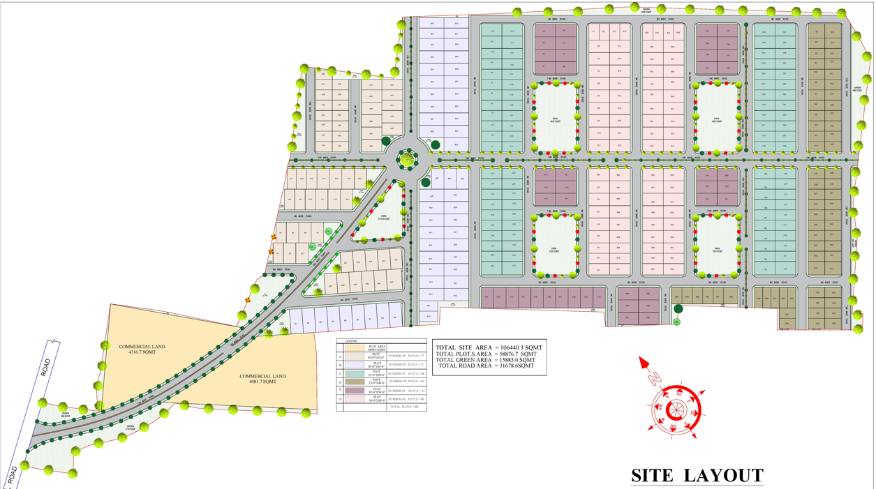 Project layout map showing residential plots in Lucknow